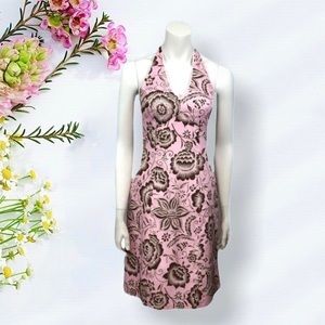 J McLaughlin Pink Cotton Floral Print Halter